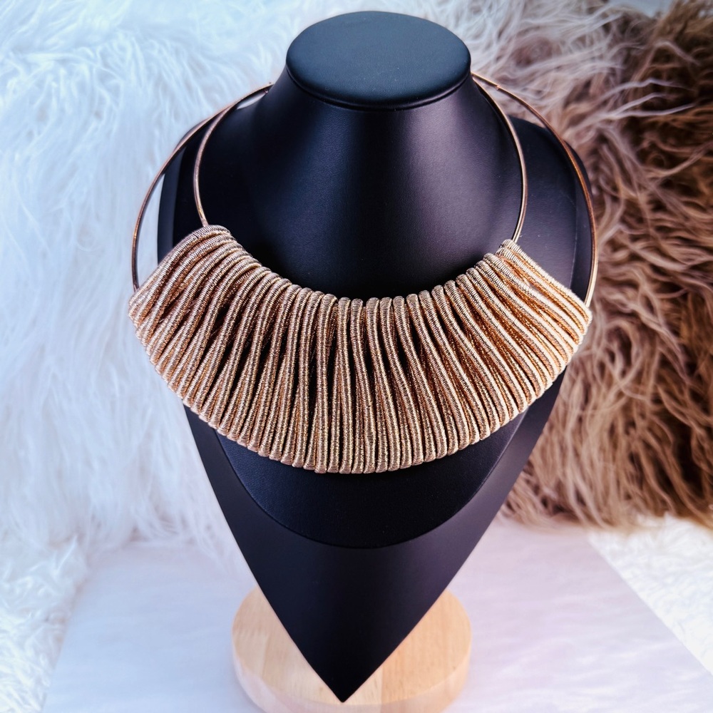 Rose Goldtone Lightweight Large Statement Necklace - image 1